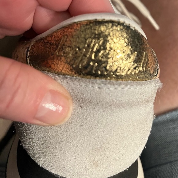 Loeflfler Randall Rio Perforated Tan Leather & Black Suede Sneaker Size 7 Women - Picture 10 of 11